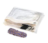 QWORK® Bâche Transparente 1mx2m avec Œillets en Aluminium, 365g/m² PVC, Imperméable pour Terrasse et Jardin