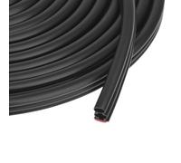 QWORK® Bande d'étanchéité autocollante noire 10m, 12mm x 12mm, pour portes et fenêtres - Joint en caoutchouc - Antibruit, Anticollision et Étanche