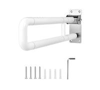 QWORK® Barre d'appui pour toilettes, pliable, 60 cm, acier inoxydable, capacité de charge 200 kg