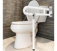 QWORK® Barre d'appui Toilettes, Barre d'appui Salle de Bains avec Pied Réglable, Barre Toilettes Pliables Antidérapantes, Aides à Toilette pour Personnes Âgées et Handicapées