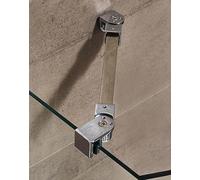 QWORK® Barre de fixation pour paroi de douche - acier inoxydable 304-40 cm de longueur - Convient au verre de 8 à 12 mm d'épaisseur
