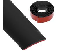 QWORK® Barre de seuil autocollant 3 m, noir, 4 cm de large, bande de recouvrement flexible en PVC pour sols et espaces entre carrelages