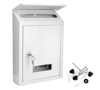 QWORK® Boîte aux Lettres verrouillable avec Fente supérieure et inférieure, en Acier galvanisé, résistante aux intempéries et à la Corrosion