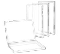 QWORK® Boîte de classement portable format A4, plastique transparent, paquet de 4, idéale pour les documents, magazines, albums de scrapbooking, photos