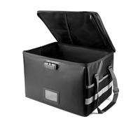 QWORK® Boîte de Rangement Ignifuge avec Serrure - 42 * 35 * 25 cm Pliable - Boite de Classement 1100 ℃ Ignifuge et Résistant à l'eau pour Documents et Valeurs