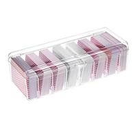 QWORK® Boîte de rangement pour cartes en plastique transparente - 700 cartes, 7 séparateurs, étanche, pour cartes de jeu, sport, visite, etc.