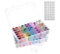 QWORK® Boîte de Rangement pour Peinture Diamant, 120 Petites boîtes Rondes, avec étiquettes de, pour Accessoires d'art Diamant