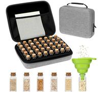 QWORK® Boîte stockage graines, 40 fentes avec bouchons, étiquettes et entonnoir, pour graines de légumes, de fruits et de fleurs