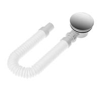 QWORK® Bonde pour receveur de douche 90 mm avec cache chromé, stop-odeurs et filtre à cheveux, blanc
