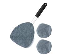 QWORK® Brosse de Nettoyage de Voiture, Outil de Nettoyage de vitres de Voiture Extensible, Plaque en Forme de Triangle, poignée pivotante 180, Comprend 3 tampons lavables