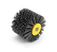 QWORK Brosse de roue en nylon grain 80, roue de dessin en nylon abrasif, brosse de polissage de polissage, 120 x 100 x 19 mm