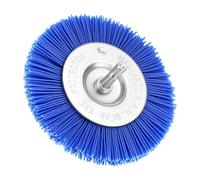 QWORK® Brosse Perceuse Nylon 100 mm pour Poncage Fin et Polissage - Grain 180, Tige Hexagonale 1/4", Compatible Perceuse, Visseuse & Meuleuse