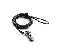 QWORK® Câble Antivol PC, Câble Verrou de Sécurité pour Ordinateur Portable, Mécanisme de Verrouillage T-Bar, Câble Résistant à la Découpe 2m, 4 Chiffres Mot de Passe