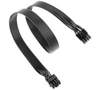 QWORK® Câble d'alimentation GPU 60cm, adaptateur 8 broches EPS vers 6+2 broches PCIe, câble de remplacement pour carte graphique noir, pour PC gaming et stations de travail