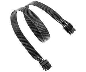 QWORK® Câble d'alimentation GPU 60cm, adaptateur 8 broches EPS vers 6+2 broches PCIe, câble de remplacement pour carte graphique noir, pour PC gaming et stations de travail