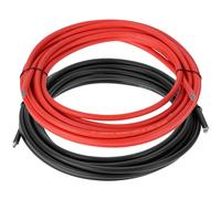 QWORK® Câble de véhicule 6 mm², silicone câble 5 m rouge & 5 m noir, câble électronique de véhicule