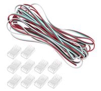 QWORK® Câble d'Extension LED 3 Broches 5m + 10 Connecteurs 10mm, 22AWG, 12V 5V-24V, pour LED SMD 3528/2835