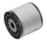 QWORK® Câble inox de 2 mm x 100 m - Acier inoxydable 304-7x7 torons - Charge utile 50 kg, Force de rupture 160 kg - Parfait pour l'extérieur