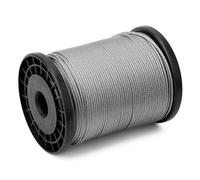 QWORK® Câble inox de 2 mm x 100 m - Acier inoxydable 316-7x7 torons - Charge utile 50 kg, Force de rupture 160 kg - Parfait pour l'extérieur