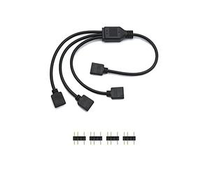 QWORK® Câble répartiteur ARGB, 5 V, 3 broches, cable rgb pc, 1 prise vers 3 fiches, 30 cm, pour refroidisseur CPU et ventilateur 5 V ARGB