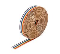 QWORK® Câble Ruban Plat, Câble à Ruban Couleur Arc-En-Ciel 10 broches 1,27 mm Pas pour Connecteurs 2,54 mm, 6M