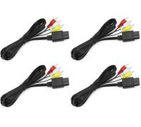 QWORK® Câble vidéo, câble audio vidéo stéréo AV RCA, compatible avec N64, SNES, GC (Lot de 4)