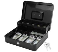 QWORK® Caisse Monnaie, Caisse à Monnaie Verrouillable avec 2 Clés, Caisse Double Couche 30x24x9cm, pour Maison, Bureau, Supermarchés