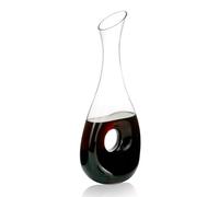 QWORK Carafe à vin en cristal de qualité supérieure sans plomb de 1 litre pour vins rouges parfumés - Aération et distribution des arômes, sédiments séparés, pichet à vin rouge, verre épais, cadeau de