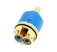 QWORK Cartouche de rechange en céramique, Céramique pour mitigeur, Cartouche en céramique pour cuisine ou salle de bain 40 mm, Bleu, avec fond