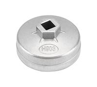 QWORK® Céà Filtre à Huile en Alliage d'Aluminium 74mm 14 Pans Compatible avec Douille 27mm Convient à Audi, BMW, Opel, Passat, VW Santana