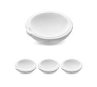 QWORK Ceramic Crucible Bowl, 4 Pcs Quartz Melting Dishes Pot for Melting Casting Refining Gold Silver Brass Alloy, 100g