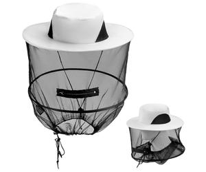 QWORK® chapeau moustiquaire, chapeau d'apiculteur, avec filet et ouverture zippée pour l'extérieur, le camping, la pêche, le jardinage, gris
