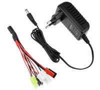 QWORK® Chargeur Intelligent pour Batteries NiMH/NiCD 2-10 s - Idéal pour Les modèles réduits RC et Les Drones. Compatible avec Tamiya, Mini Tamiya, JST, JR/Futaba, SM et XH