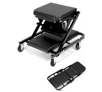 QWORK® Chariot à roulettes, Chariot de Visite mécanicien, avec roulettes pivotantes à 360°