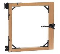 QWORK® Charnière de portail de jardin avec support d'angle de portail et pince, Acier haute performance revêtu par poudre, Pour portails de jardin et portes d'entrée