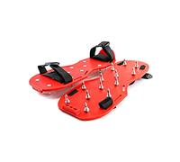 QWORK® Chaussures à pointes avec pointes courtes de 25mm, parfaites pour les sols en époxy, les superpositions, l'installation de la couverture, couleur rouge (1 paire)