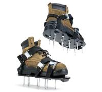 QWORK® Chaussures d'aérateur de pelouse - Base en Plastique Robuste avec Sangle à Boucle en métal et 26 Pointes Haute Performance