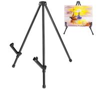 QWORK Chevalet instantané de table, support d'affichage portable réglable pour peintures, panneaux, affiches, photos, trépied en métal léger, peut supporter jusqu'à 2,3 kg, pieds en caoutchouc