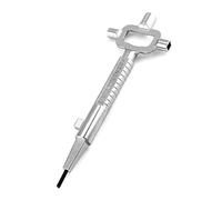 QWORK® Clé De Construction, Clef Carré, Clef Passe Partout, Avec Échelle De Mesure De La Longueur Des Cylindres, Alliage De Zinc