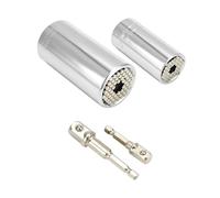QWORK® Cléà douille, douille universelle, jeu d'outils pour douilles, 11-32 mm 7-19 mm, avec 2 adaptateurs