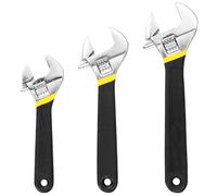 QWORK® Cléà Molette 3 Pièces - Tailles 150 mm, 200 mm, 250 mm - Grande Ouverture (20/25/30 mm) - Acier Allié, Échelle laser, Ergonomie Antidérapante