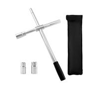 QWORK® Cléà roue télescopique avec douilles 17/19mm et 21/23mm, Clé croix pour changer les pneus de voiture, Étendre jusqu'à 60cm