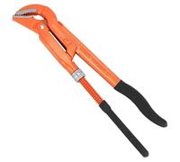 QWORK® Cléà tube coudée à 45° - 40 mm 1 pouce, mâchoire en S et dents décalées, en acier au chrome vanadium