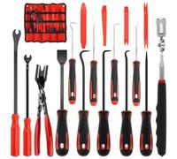 QWORK® Coffret 17 pièces médiators et crochet, crochet pour joint d'étanchéité, outil de démontage, magnétique télescopique et grattoir