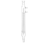 QWORK Condensateur à reflux de verre 24/40 - Grande capacité de refroidissement, verre borosilicate, verrerie de laboratoire de chimie organique, 175 mm de longueur de la bobine de 390 mm de hauteur