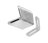 QWORK® Connecteur d'angle 16 pièces, 50 x 50 mm, acier inoxydable 201, angle en L, épaisseur 3 mm