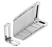 QWORK® Connecteur d'angle 20 pièces, 30 x 48 mm, acier inoxydable 201, angle en L, épaisseur 2.8 mm
