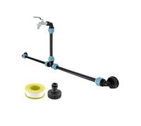 QWORK® Connecteur de réservoir IBC, Kits de Connexion IBC, pour 2 réservoirs IBC côte à côte, Robinet col de Cygne 3/4", Accessoires pour réservoir d'eau