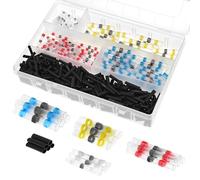 QWORK® Connecteurs Électriques Étanches 400 Pièces en 5 tailles - Cosses Thermorétractables, Rapport de retrait 2:1, pour Automobiles, Motos, Navires