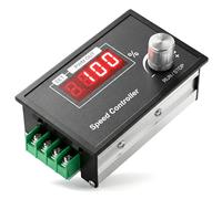 QWORK® Contrôleur de vitesse de moteur DC PWM 6-60 V 30 A - Régulateur de vitesse de moteur avec affichage LED numérique 12 V 24 V 36 V 48 V, réglage progressif avec bouton rotatif